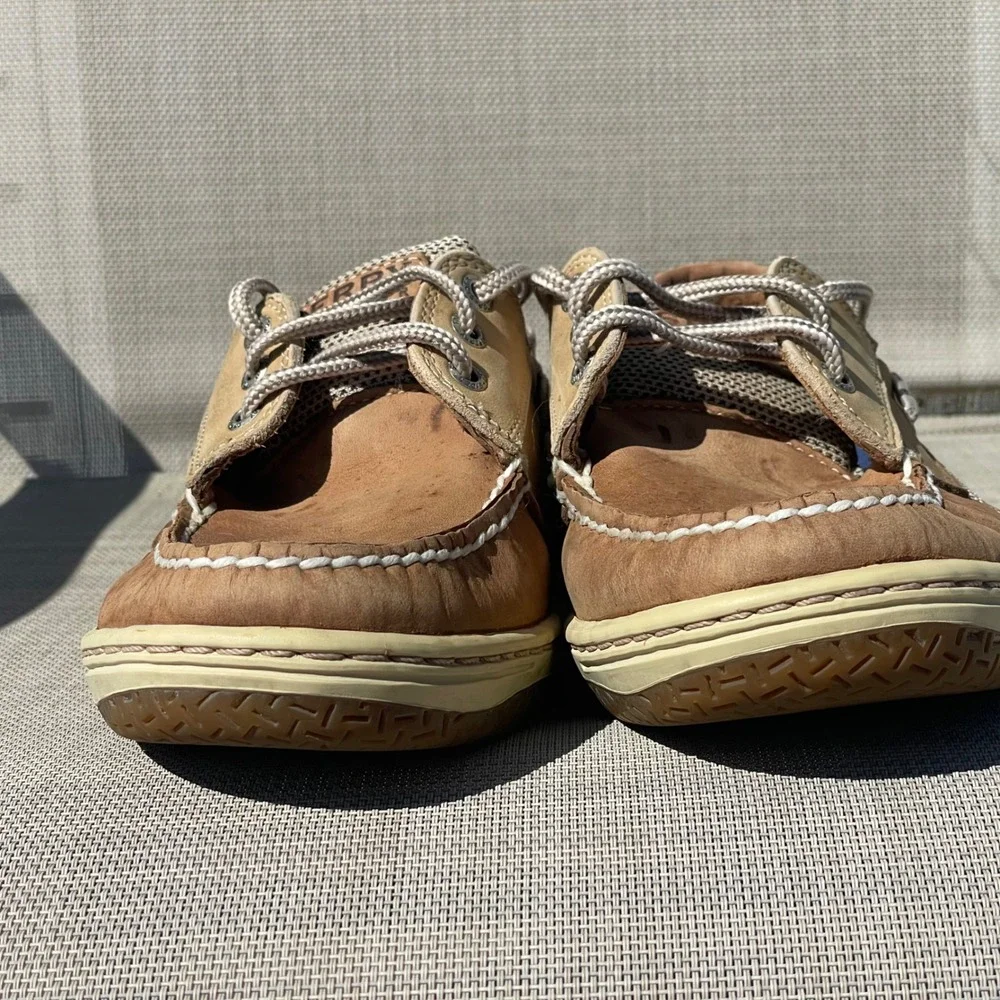 Sperry Top-Sider Brown Leather Mesh Boat Shoes Mens 10M Contour System 0195123